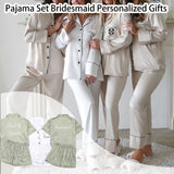 Personalized Pajama Set for Women Custom Pajamas for Bridal Party Bridesmaid Pajamas Two-piece Silky PJ Sets Matching Bridesmaid Pajamas Bridesmaid Gifts Bridal Party Bachelorette Party Gifts