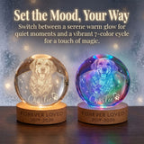 Personalized Pet Memorial Night Light 3D Photo Crystal Ball, Dog Loss Keepsake Engraved Picture Lamp Pet Memorial Gift for Dog Lovers Cat Lovers Birthday Anniversary Xmas Gifts-XMJ