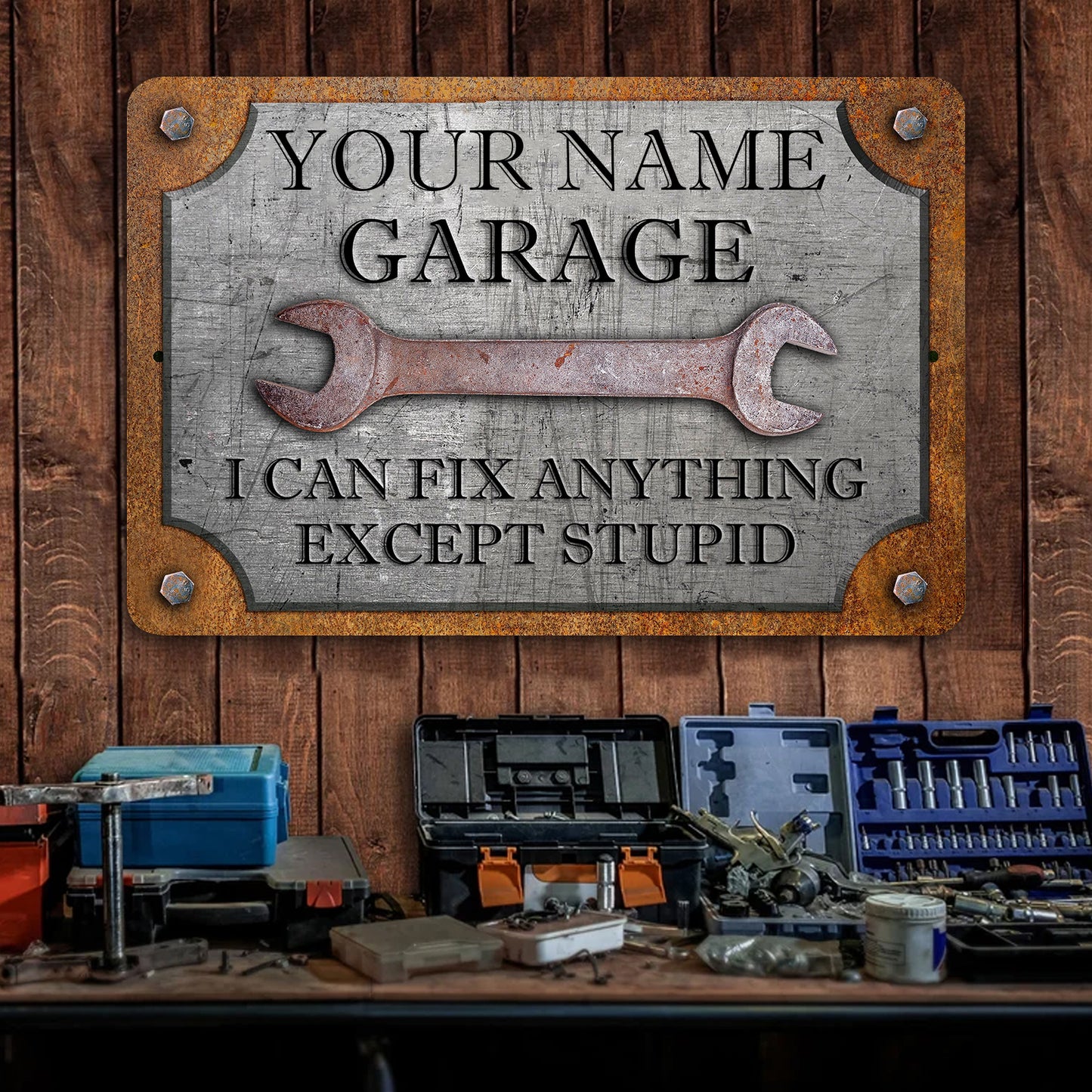 Custom Garage Sign, Personalized Workshop Sign