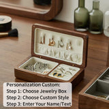 Personalized Wooden Jewelry Box Custom Women's Jewelry Box Gift Custom Travel Box Bridesmaid Jewelry Box With Velvet Jewelry Storage Box, Creative Gift for Mom Wife Bride Bridesmaid Girlfriend