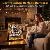 Personalized Photo Mirror Light for Mom 2-in-1 Makeup Mirror & Night Light Family Picture Frame Infinity Mirror Table Night Light Mother's Day Birthday Anniversary Housewarming Xmas Gifts