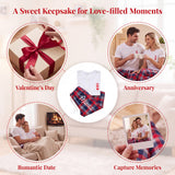 Personalized Matching Pajamas for Couple Custom Name T‑Shirt Pajama Set King Queen Poker Heart Print Scottish Plaid Design Gifts for Husband Wife Anniversary Wedding Valentine's Day Gifts