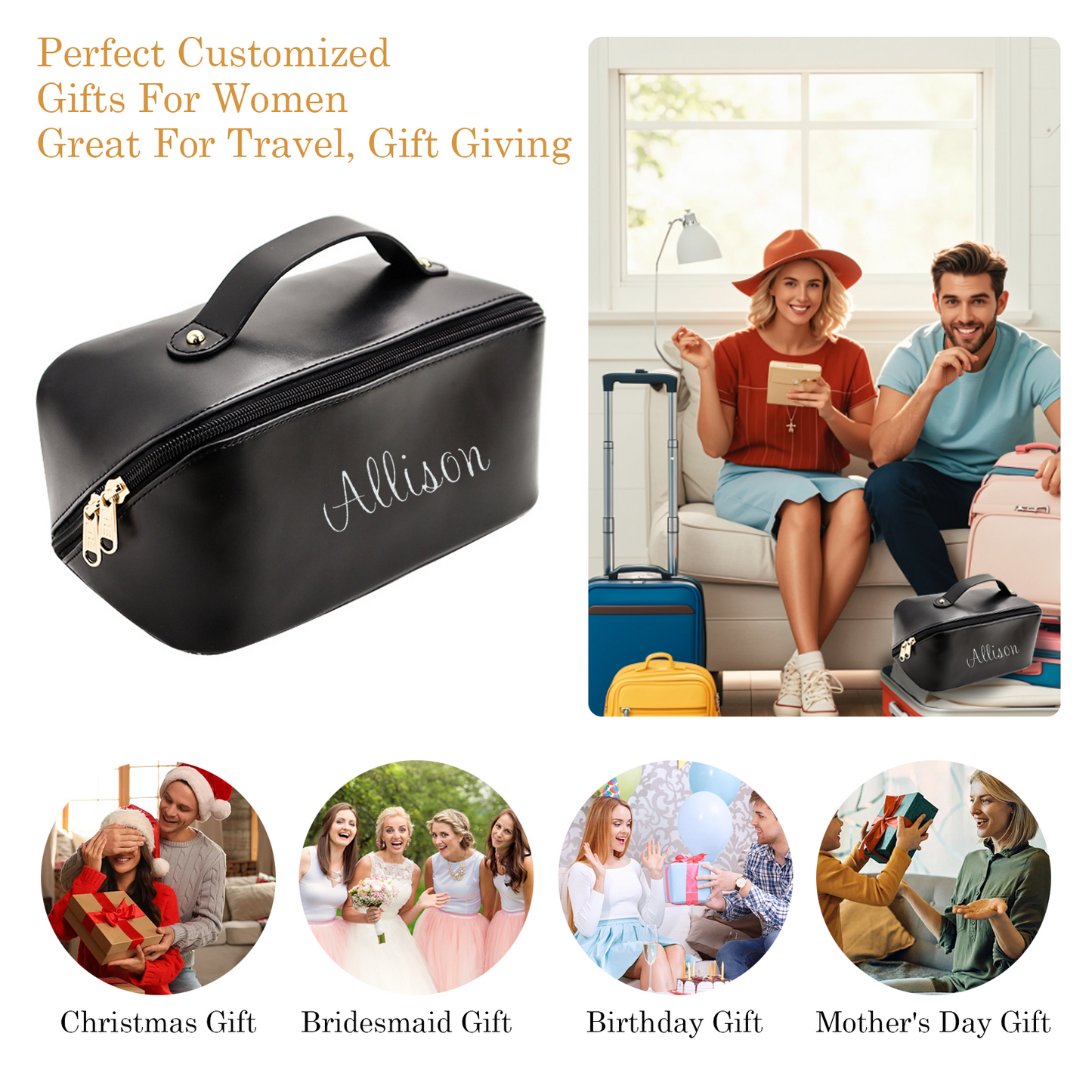 Personalized Large Capacity Cosmetic Bag