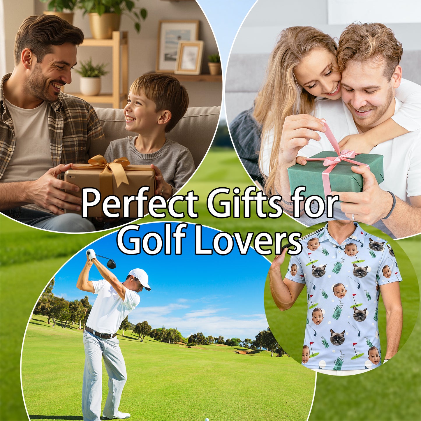 Personalized Golf Polo Shirt Custom Face