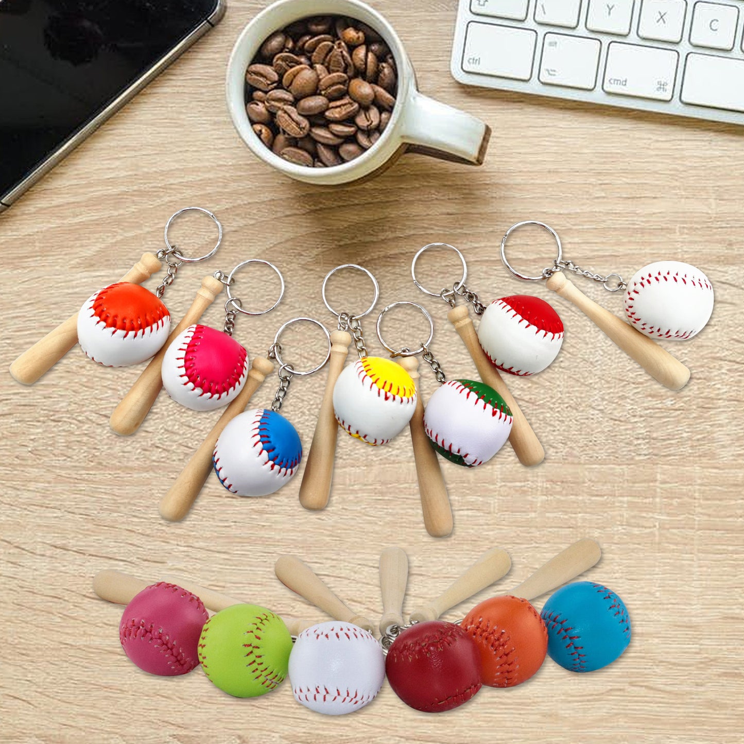 Personalized Mini Baseball Keychain