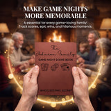 Personalized Game Night Score Book Custom Couple or Family Name Board Game Lover Gifts Leather Journal Funny Wedding Gift for Mr & Mrs 160 Pages Birthday Anniversary Engagement Xmas Gifts