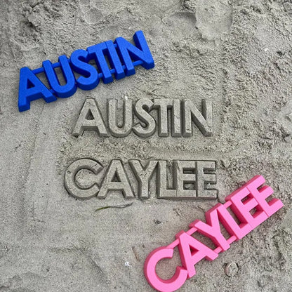 Personalized Name Sand Toys Custom Name 3D Printed Beach Tool Summer Outdoor Beach Toys Birthday Gifts for Kids Toddler Adult Family Grandson Granddaughter