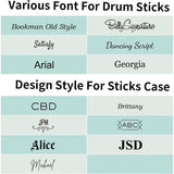 11Personalized Wooden Drumsticks with Leather Case Customized Wood Tip Drum Sticks Laser Engraved Gift for Musicians and Drummers Boyfriend Husband Ideal for Weddings Valentine's Day Groomsmen