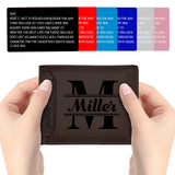 Personalized Mens Wallet Customized Monogram Wallet for Men Custom PU Leather Wallet Gifts for Dad Husband Boyfriend Son Gifts for Husband Father's Day Gifts Personalized Gifts for Men