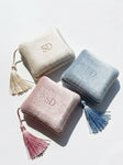 Personalized Velvet Jewellery Box | Something Blue | Wedding Day Ring Holder | Bridesmaid Gift | Monogrammed Keepsake