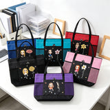Bolso tote Oxford personalizado para mujer, bolsa de almacenamiento de viaje con diseño de dibujos animados y flor de nacimiento, bolsa de gran capacidad con nombre para oficina, viajes, playa, compras, picnic, regalo de cumpleaños para mujer
